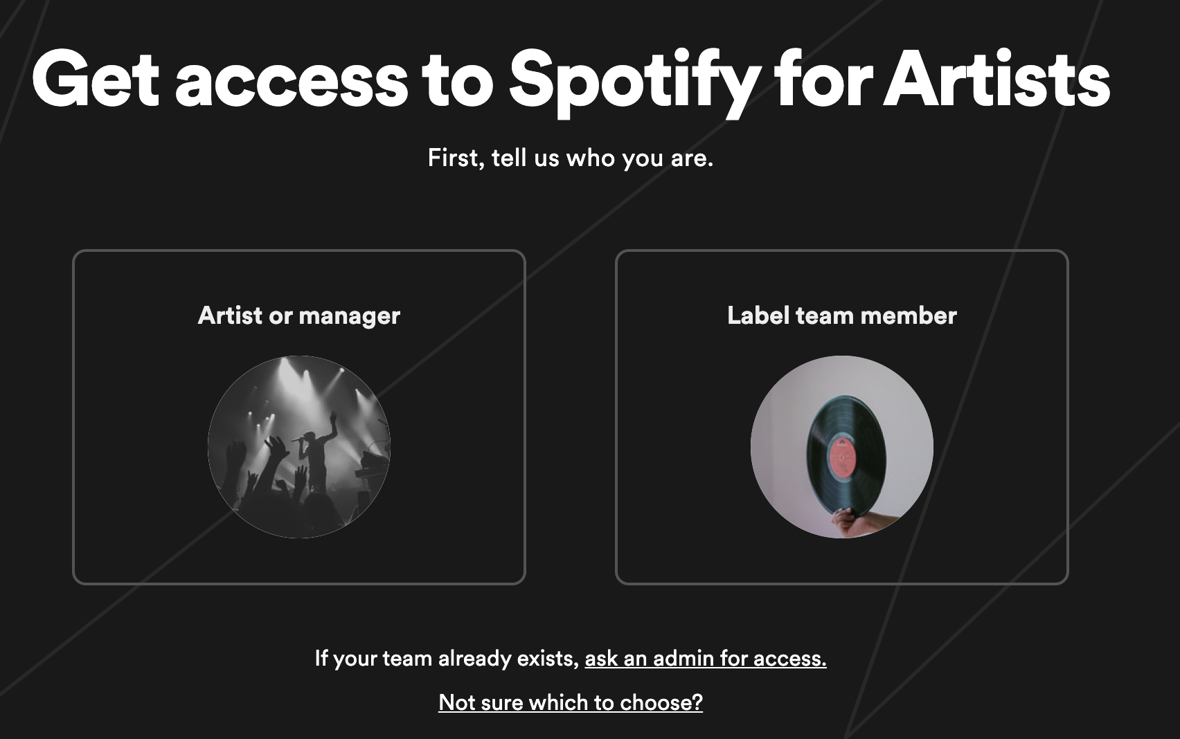 Get access to Spotify for Artists